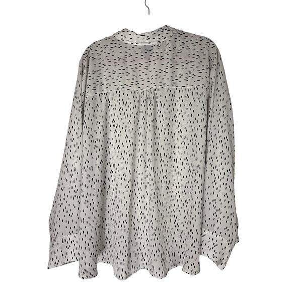 Worthington Woman White & Black Long Sleeve V-neck Collar Blouse Top Size 4X - Picture 5 of 10